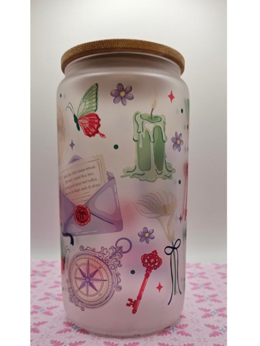 Victorian Dark Romance Glass Can | Bookish Gift for Dark Academia & Crimson Peak